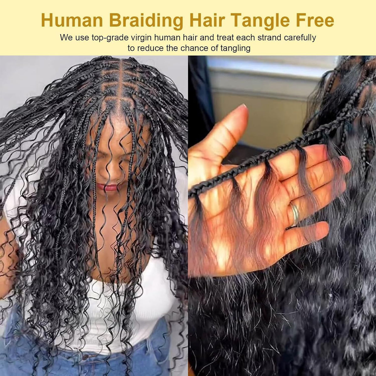 Bangxunk no-weft bulk braiding hair enables flexible, braid-focused styles without a traditional weave.