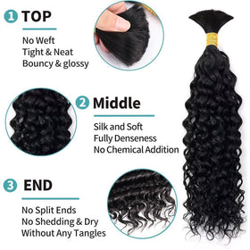 Bangxunk Water Wave bulk hair, 20-inch length for dramatic styles.