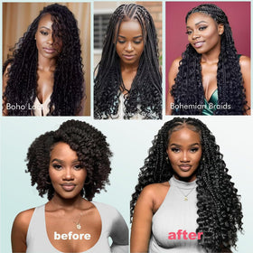 Bangxunk Water Wave bulk hair, versatile for knotless, box braids, or twists.