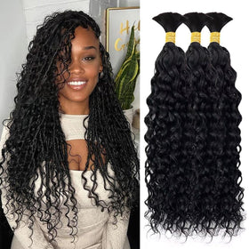 Bangxunk water wave bulk hair 18-inch pack for versatile braiding and natural-looking volume.