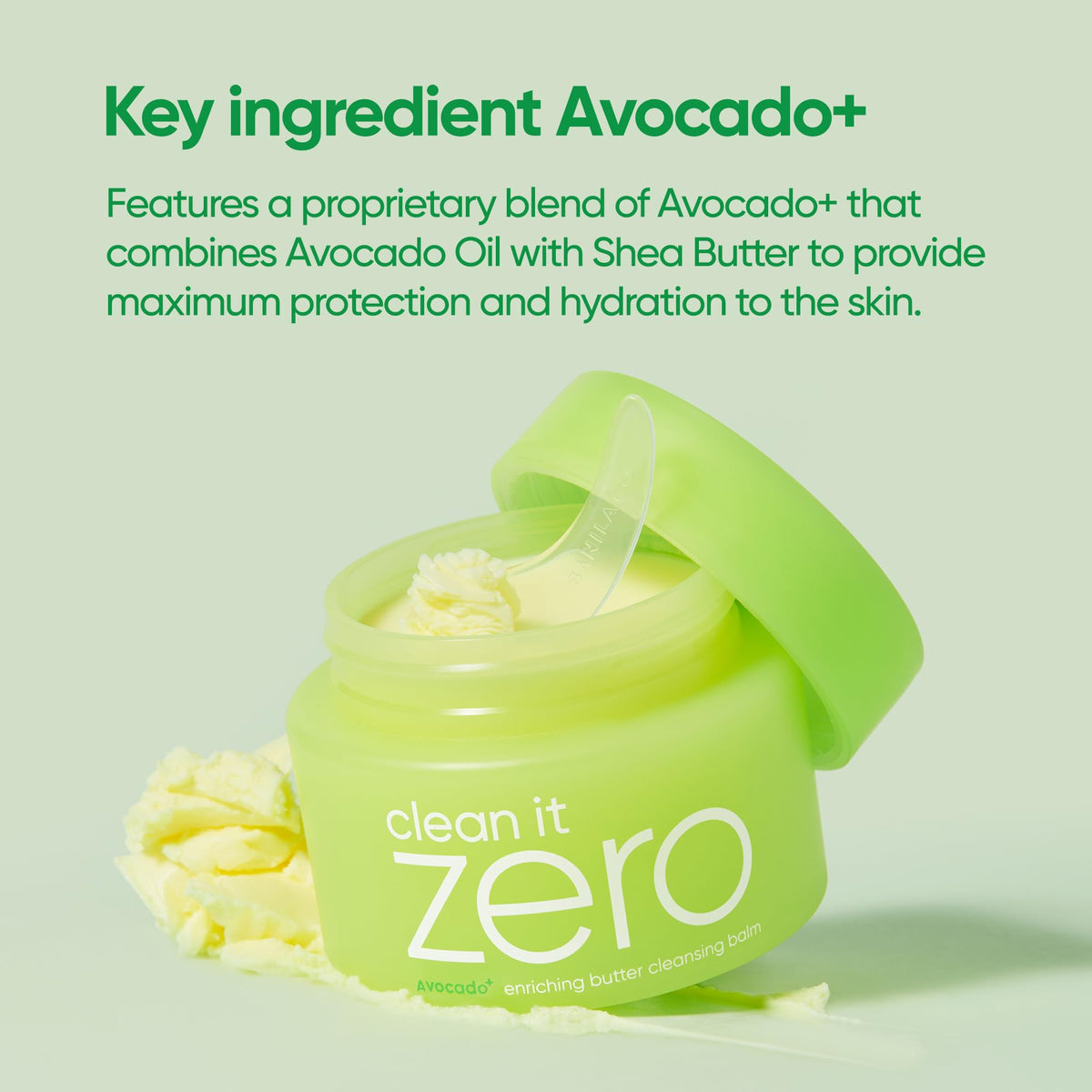 Application with spatula demonstrating precise, clean use of the cleansing balm