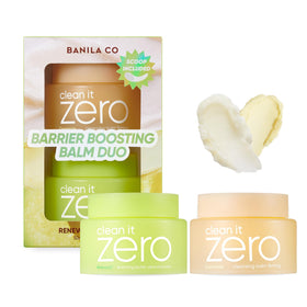 Banila Co Clean It Zero Barrier Boosting Balm Duo jar close-up showing enriching butter texture for dry skin