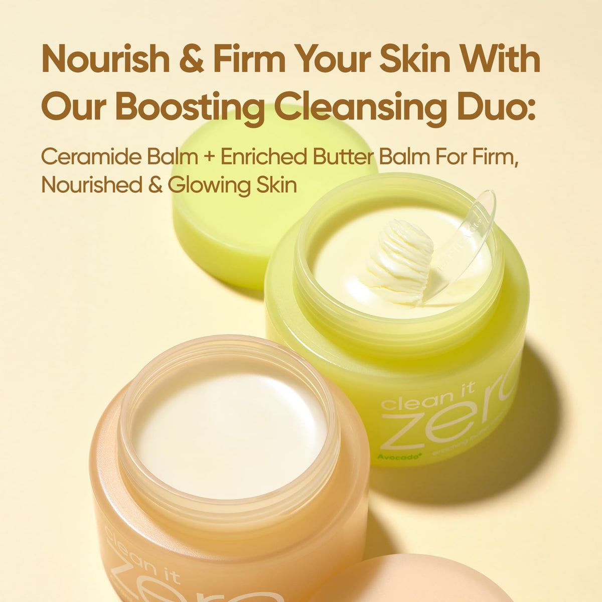 Banila Co travel-size balm duo in hand for on-the-go routine