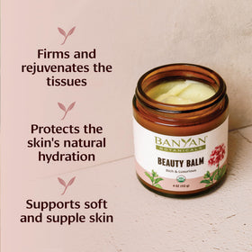 Banyan Botanicals Beauty Balm rich texture ideal for nighttime skin repair.