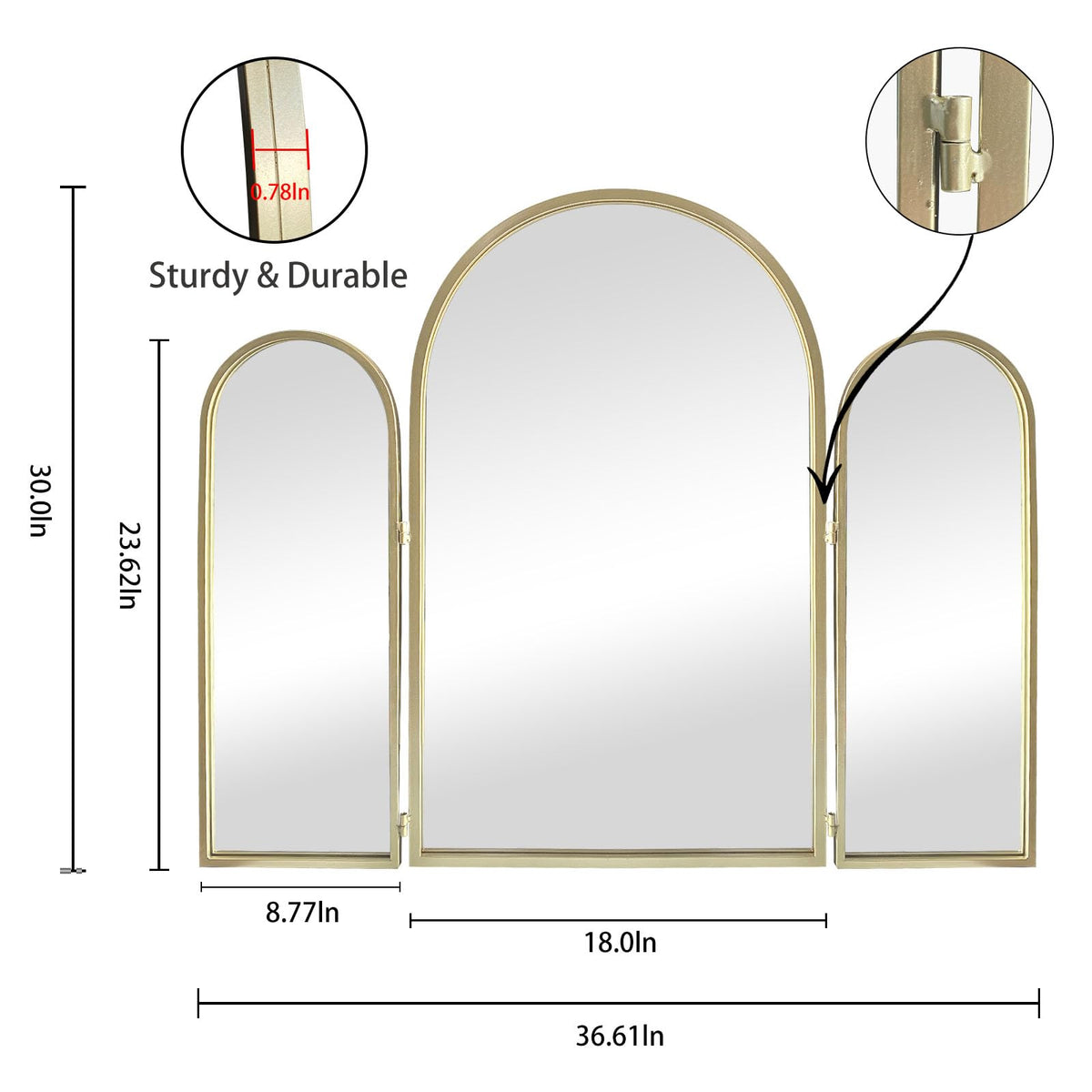 BAODANFU adjustable-angle vanity mirror for flexible viewing