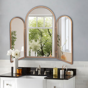 BAODANFU arch vanity mirror in gold frame suitable for wall mounting