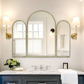 BAODANFU three-panel makeup mirror supports braiding and styling