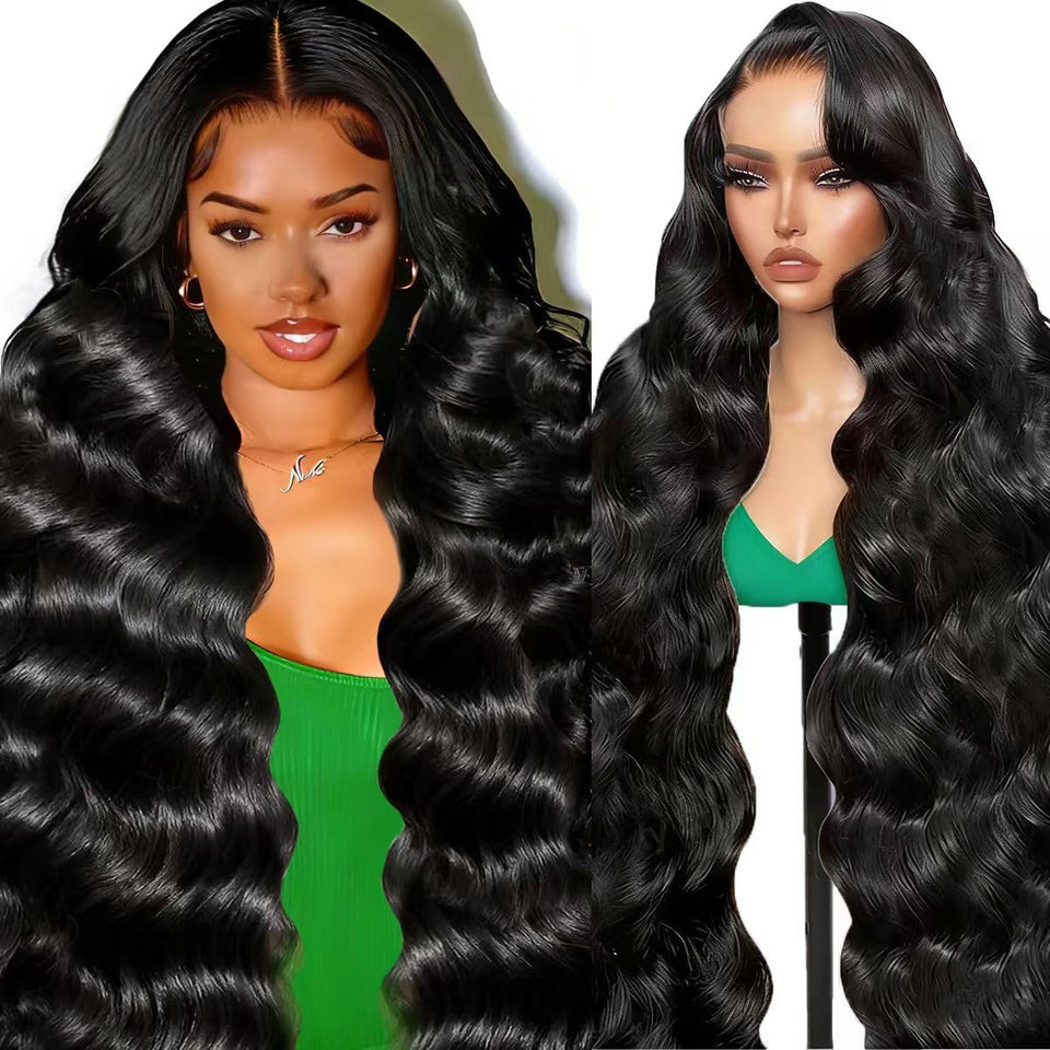 BaodanHair 13x6 HD lace front wig close-up hairline for natural parting.