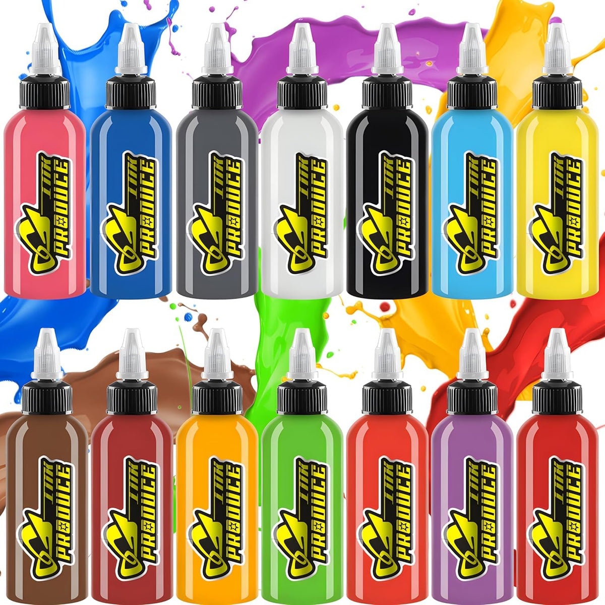 BAODELI 14-color tattoo ink set bottles shown for precise color work