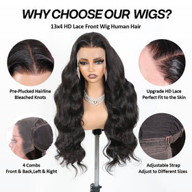 Baoliyer 13x4 HD lace front cap detail enabling seamless scalp look