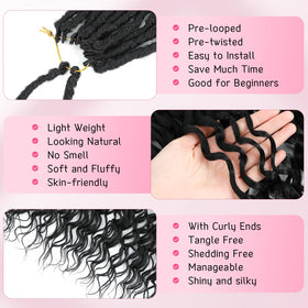 BAOTA Deep Faux Locs 18-inch length with soft, lightweight feel.