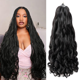 BAOTA French Curl braiding hair close-up shows soft, high-temperature fibers.