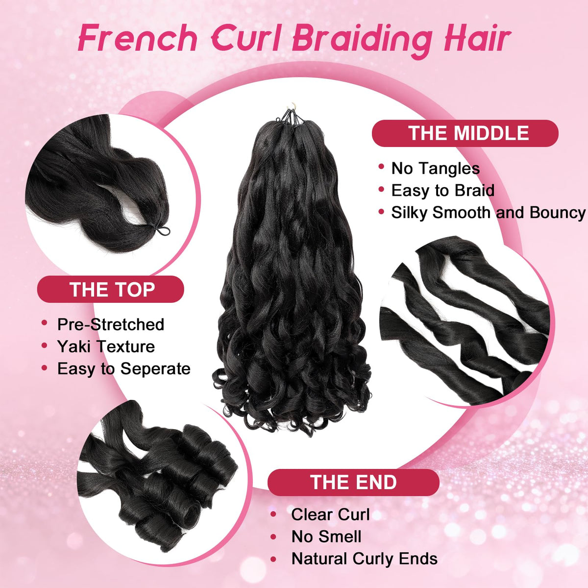 BAOTA French Curl texture detail highlights tangle-resistant fiber.