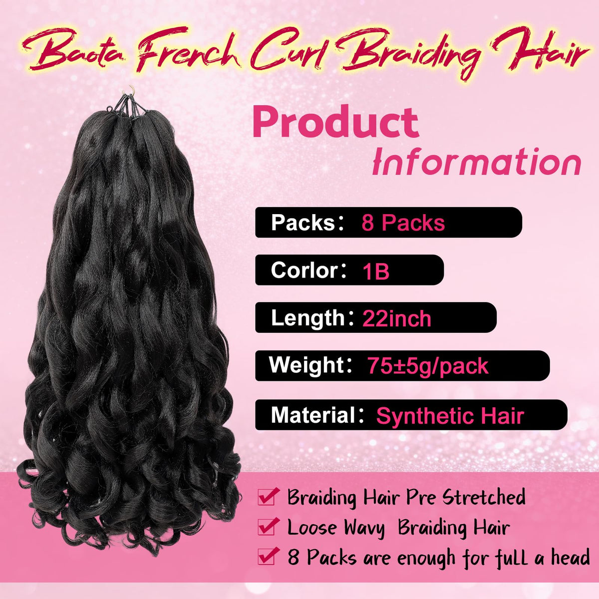 BAOTA 22in loose-wavy texture demonstrates versatile styling potential.