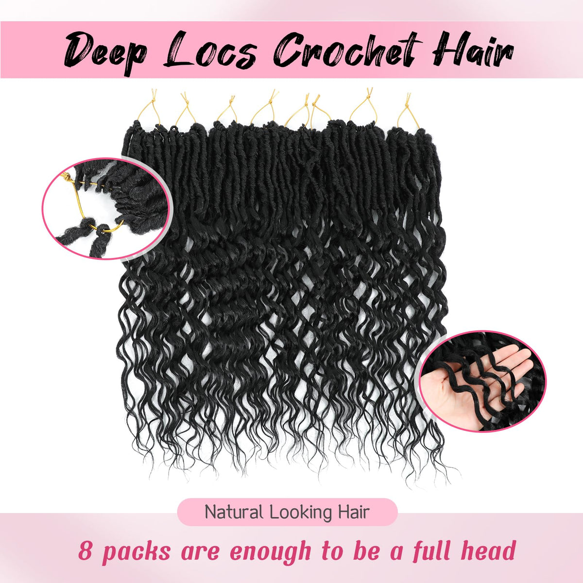 BAOTA Goddess Locs with curly ends for versatile looks.