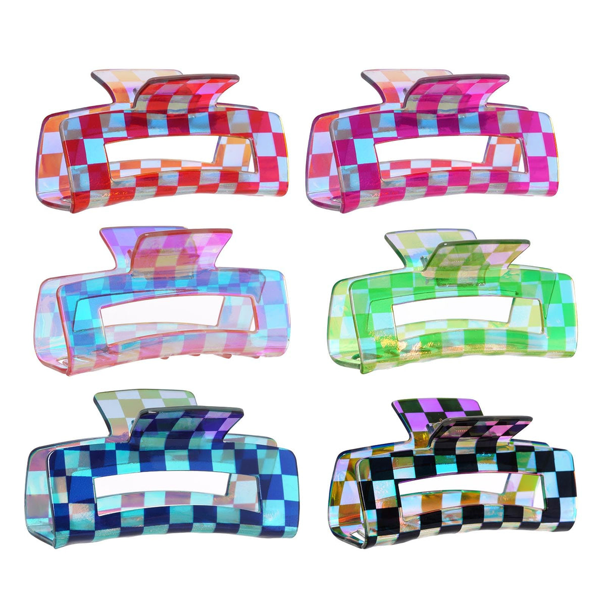 Baotongle checkered hair clip in black for secure all-day hold and daily styling.