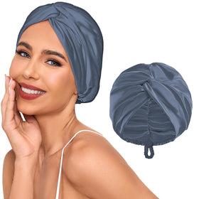 Baqzqudnl silk bonnet with adjustable back band for comfy, frizz-free sleep