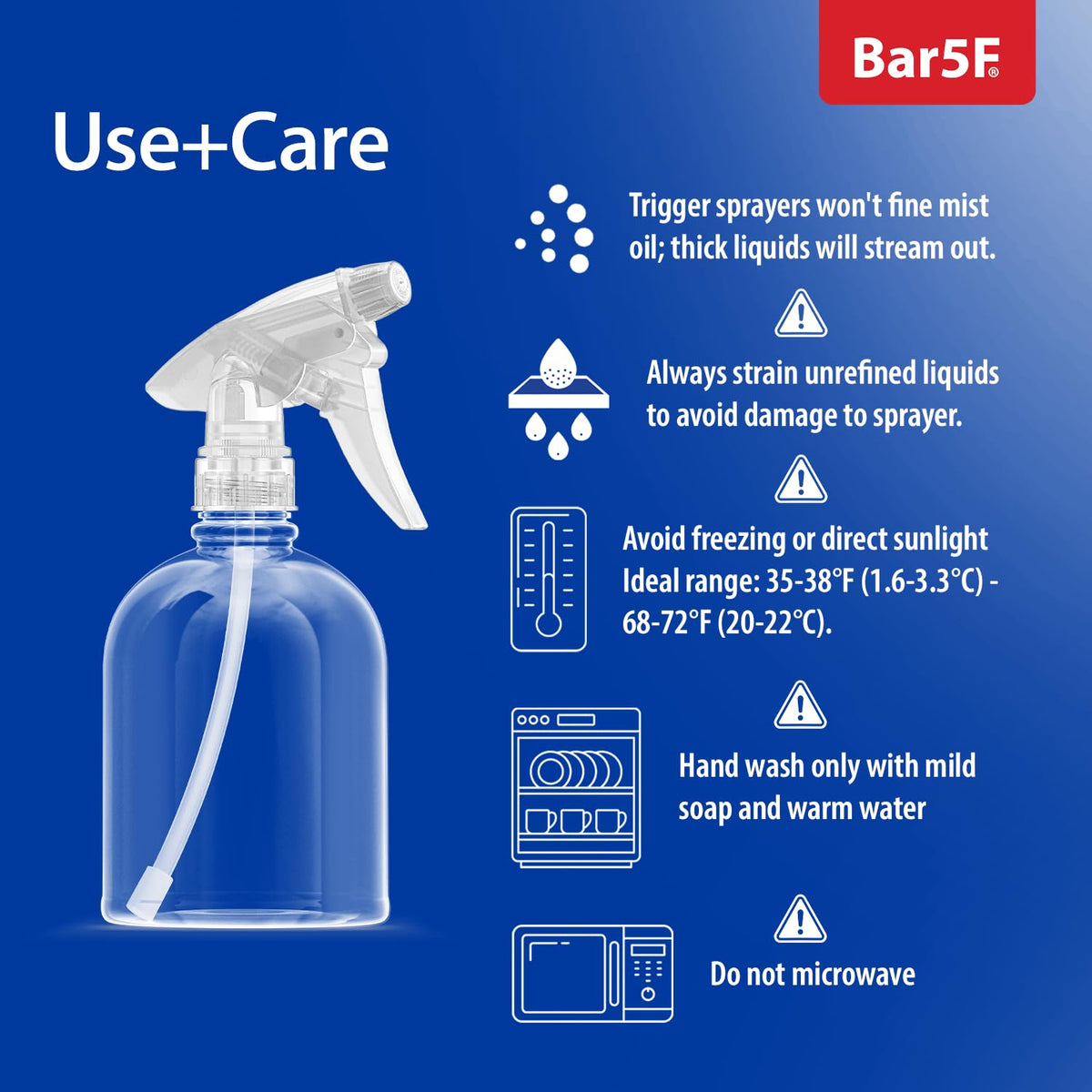 Bar5F pack of 3 spray bottles provides value for multiple rooms and tasks.