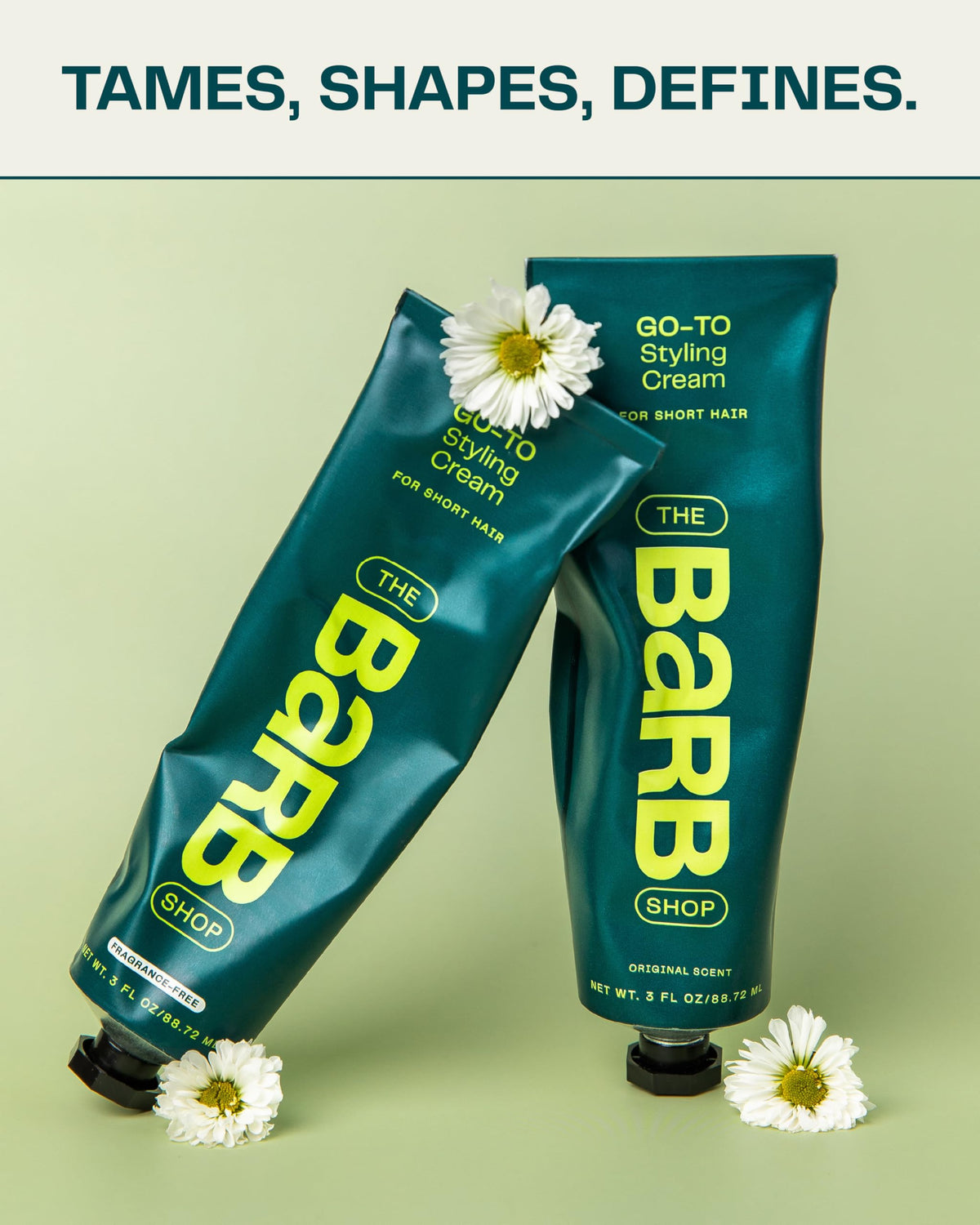 Barb Styling Cream dispense close-up highlighting easy application and soft hold.