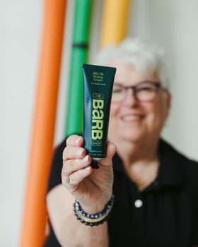 Barb Styling Cream layering with other products demonstrating versatile styling options.