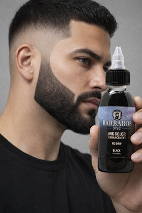 BARBAROS Enhancement Color Ink hairline fill ready demonstrates quick, airbrush-ready results for professional styling.