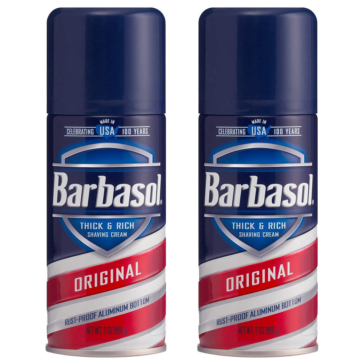 Barbasol Original shaving cream can front view with moisturizing lather
