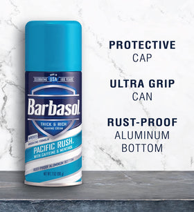 Barbasol can features rust-proof bottom to prevent rust rings