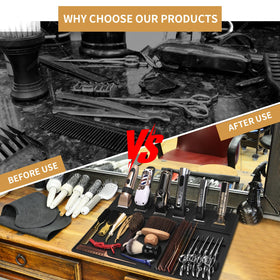 BARBERTOP large 19.5 by 12.6 inch mat provides ample workspace.