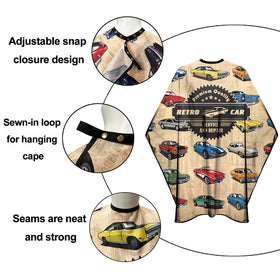 Barbohoo barber cape adjustable snap closures fit any neck size.