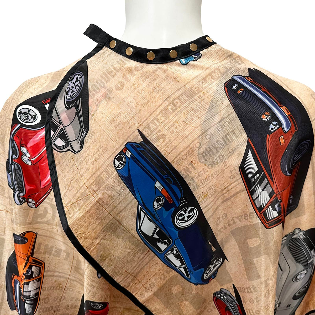 Barbohoo barber cape with anti-static technology reduces cling during styling.