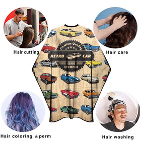 Barbohoo barber cape suitable for dyeing and perming with waterproof protection.