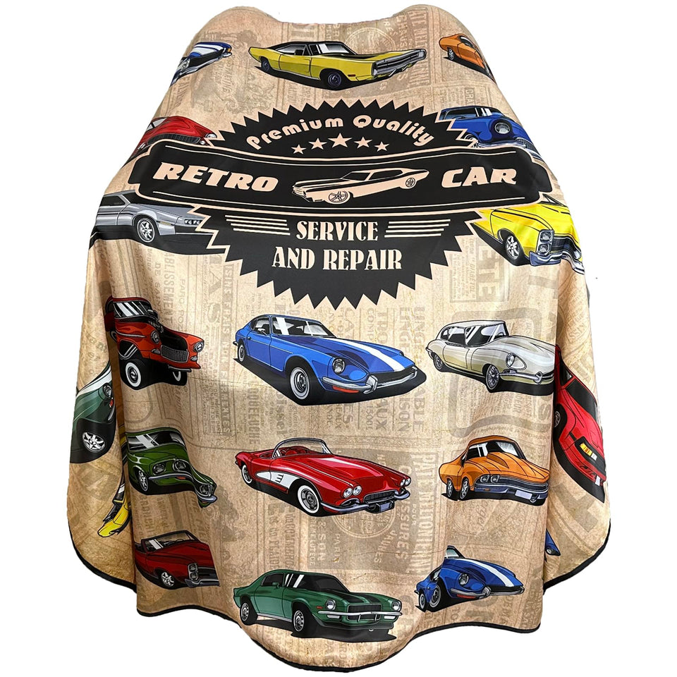 Barbohoo barber cape with waterproof fabric keeps clothes dry during cuts.