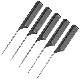 Bardeau Essentials tail comb 8.8 inch carbon fiber black for precise parting