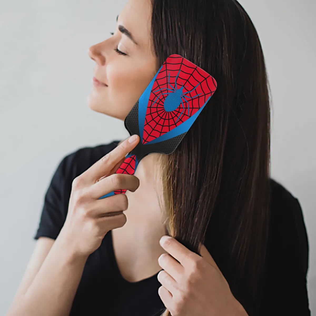 Bardic Kids Hair Brush cartoon spider design adds playful style.