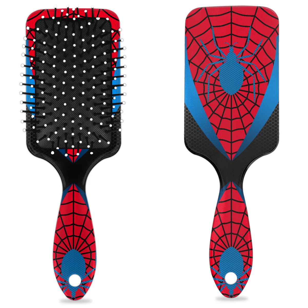Bardic Kids Hair Brush front view with spider web design for gentle detangling.