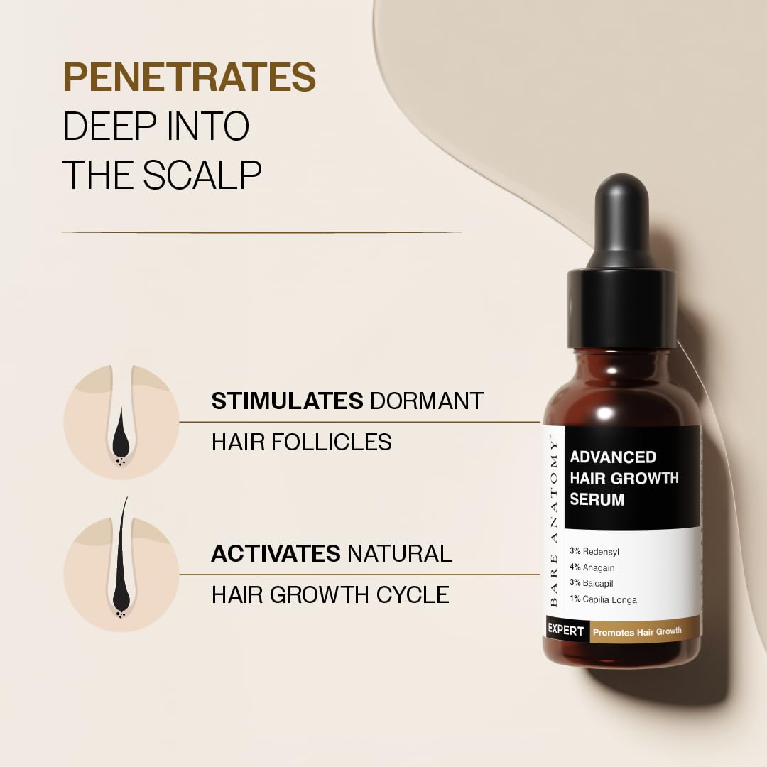 Bare Anatomy application on scalp showing easy daily routine.