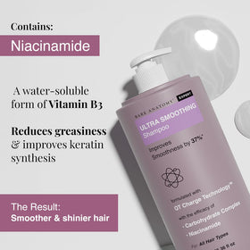 Bare Anatomy Ultra Smoothing Shampoo application on hair shows even distribution for lasting smoothness