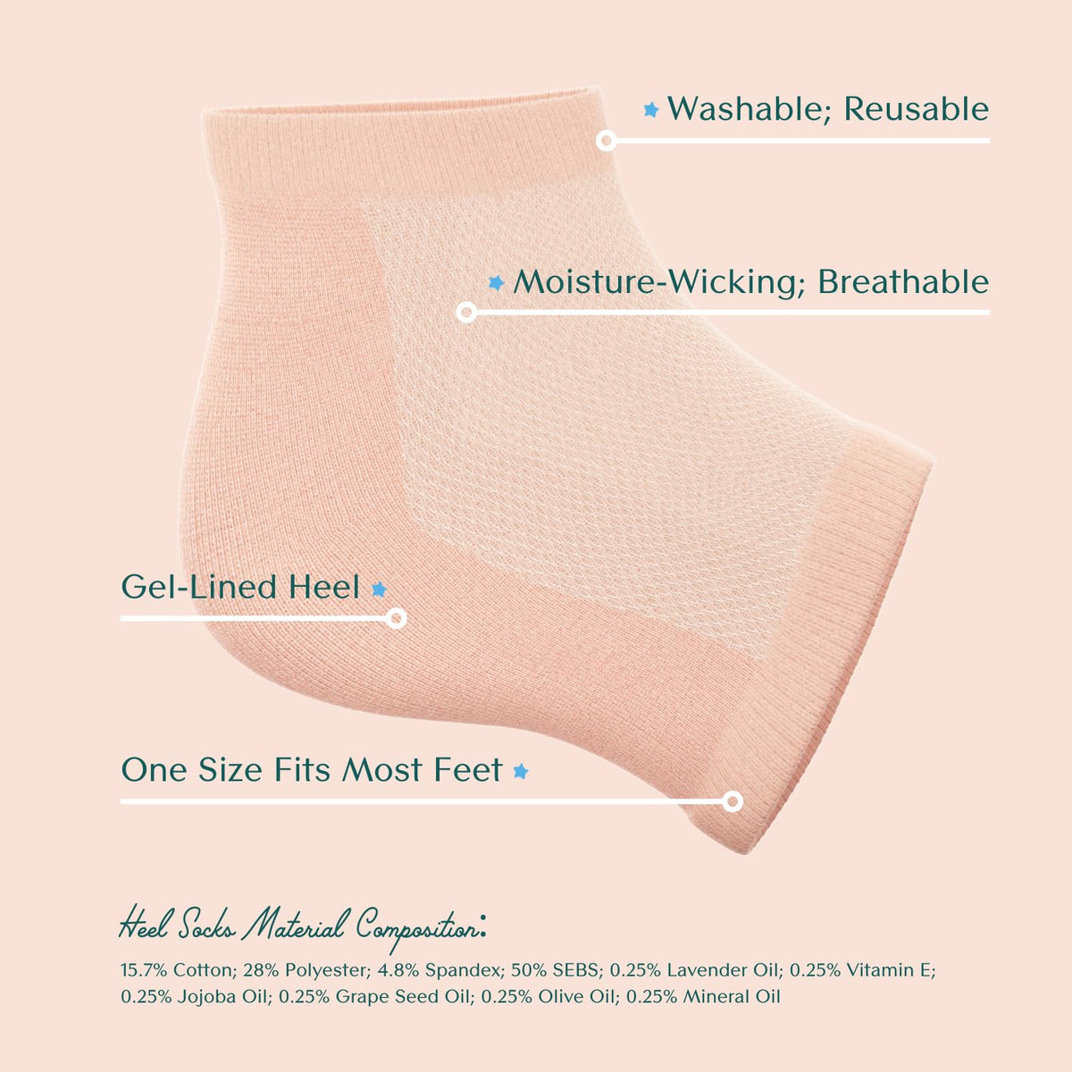 Bare August Washable and reusable spa socks ideal for home foot care.