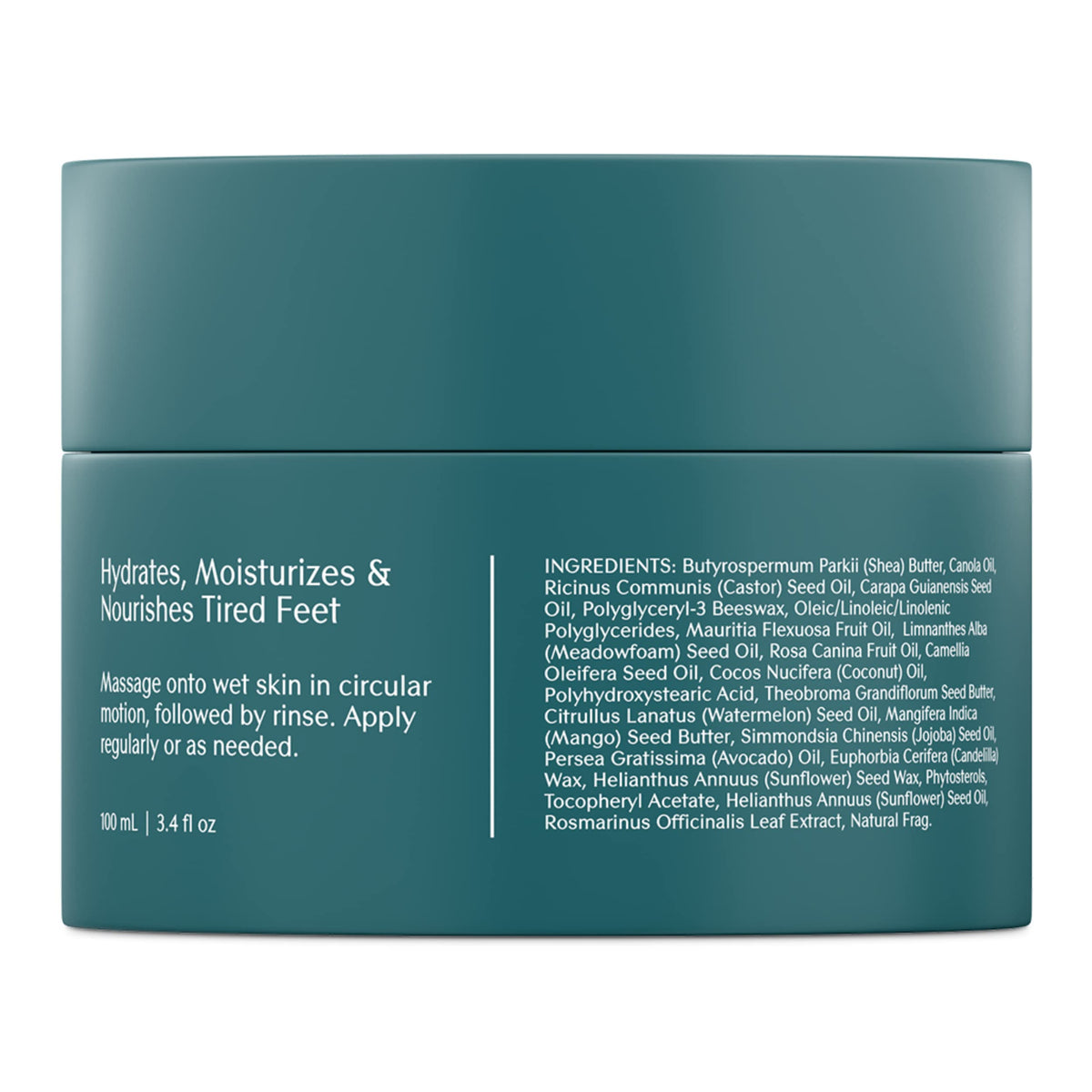 Bare August shea mango butter texture provides deep moisturization for tired feet.