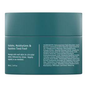 Bare August shea mango butter texture provides deep moisturization for tired feet.
