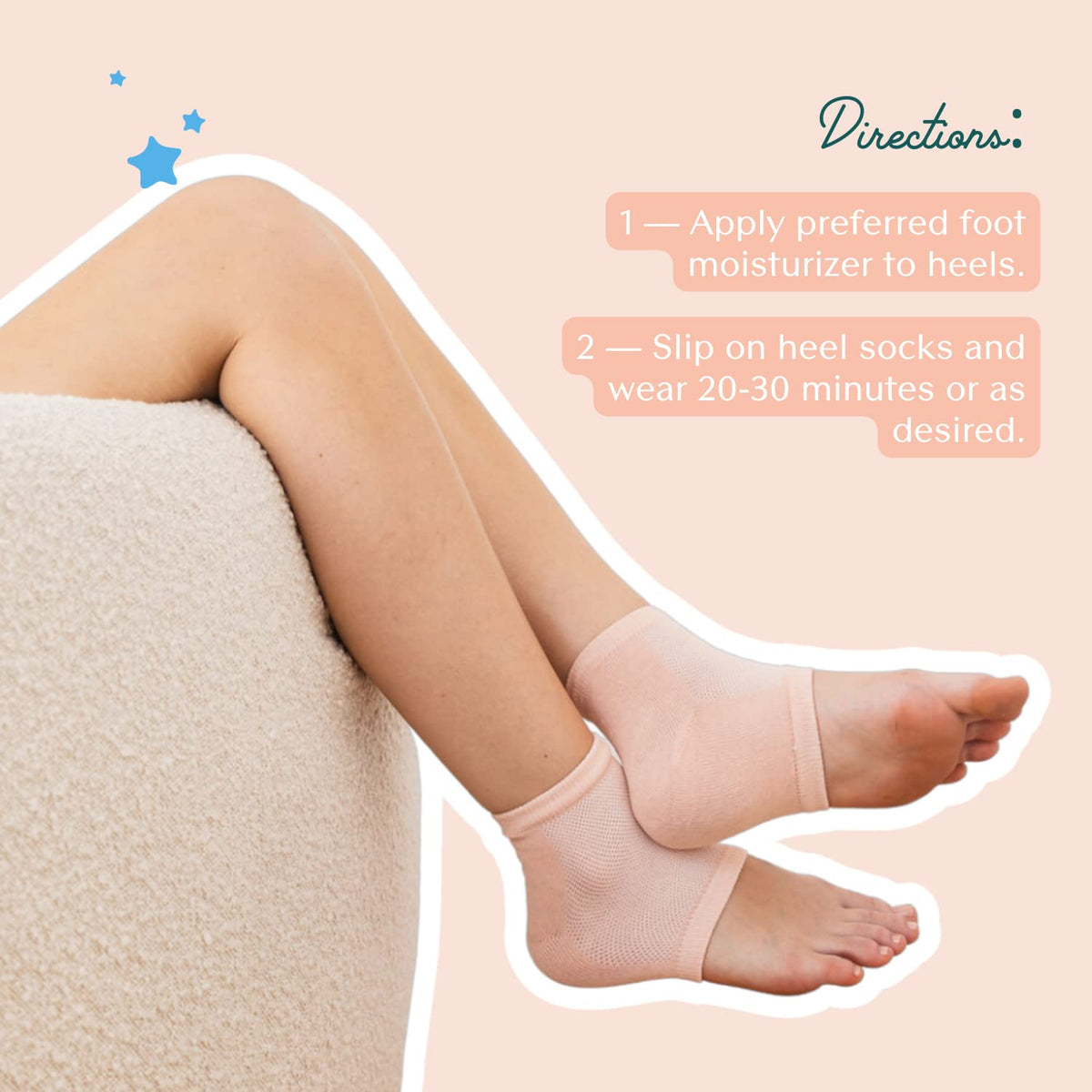 Bare August sleep socks paired with foot butter for overnight pamper.