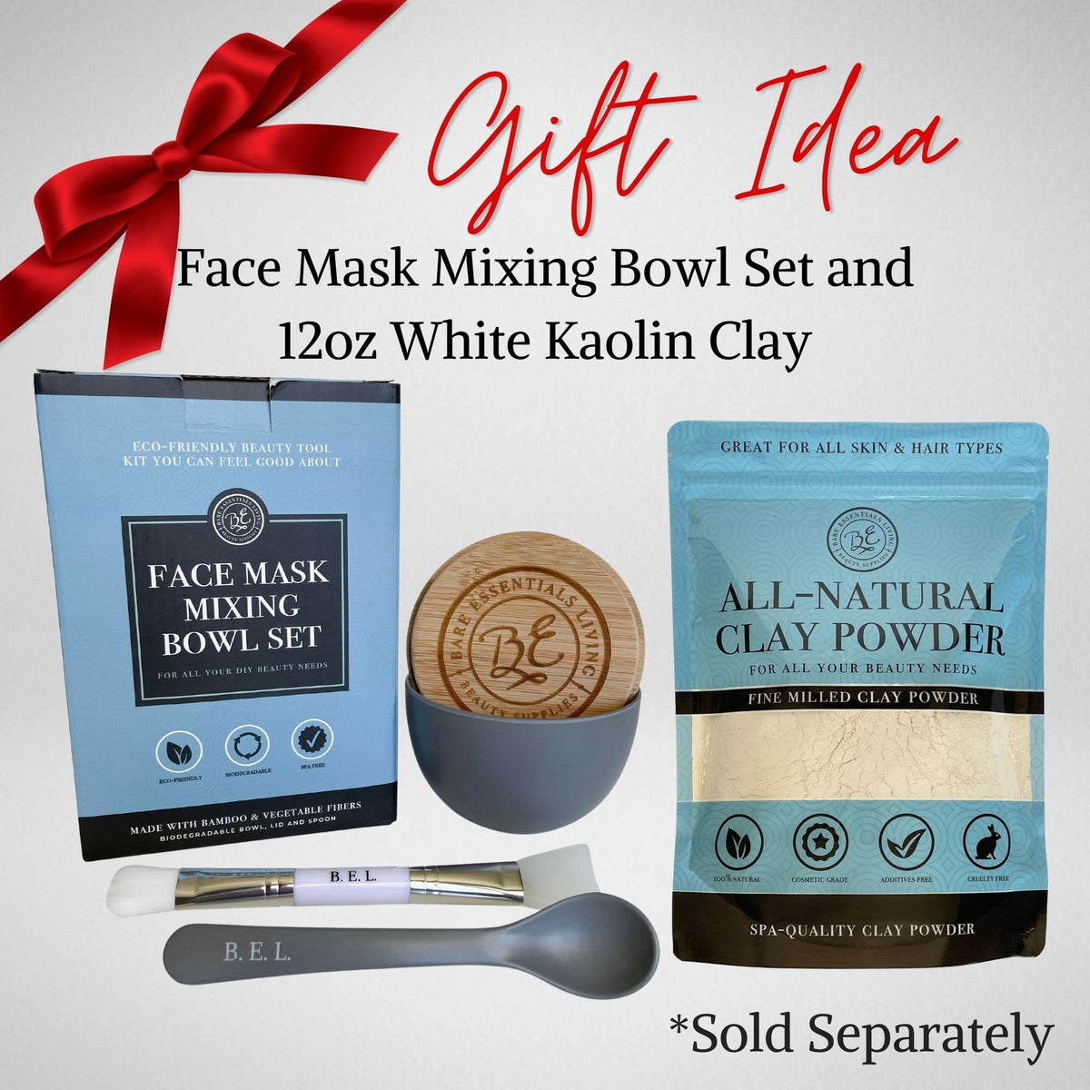 At-home spa use with Bare Essentials Living mask tools and bowl.