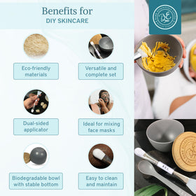 Bare Essentials Living face mask spoon for precise mixing.