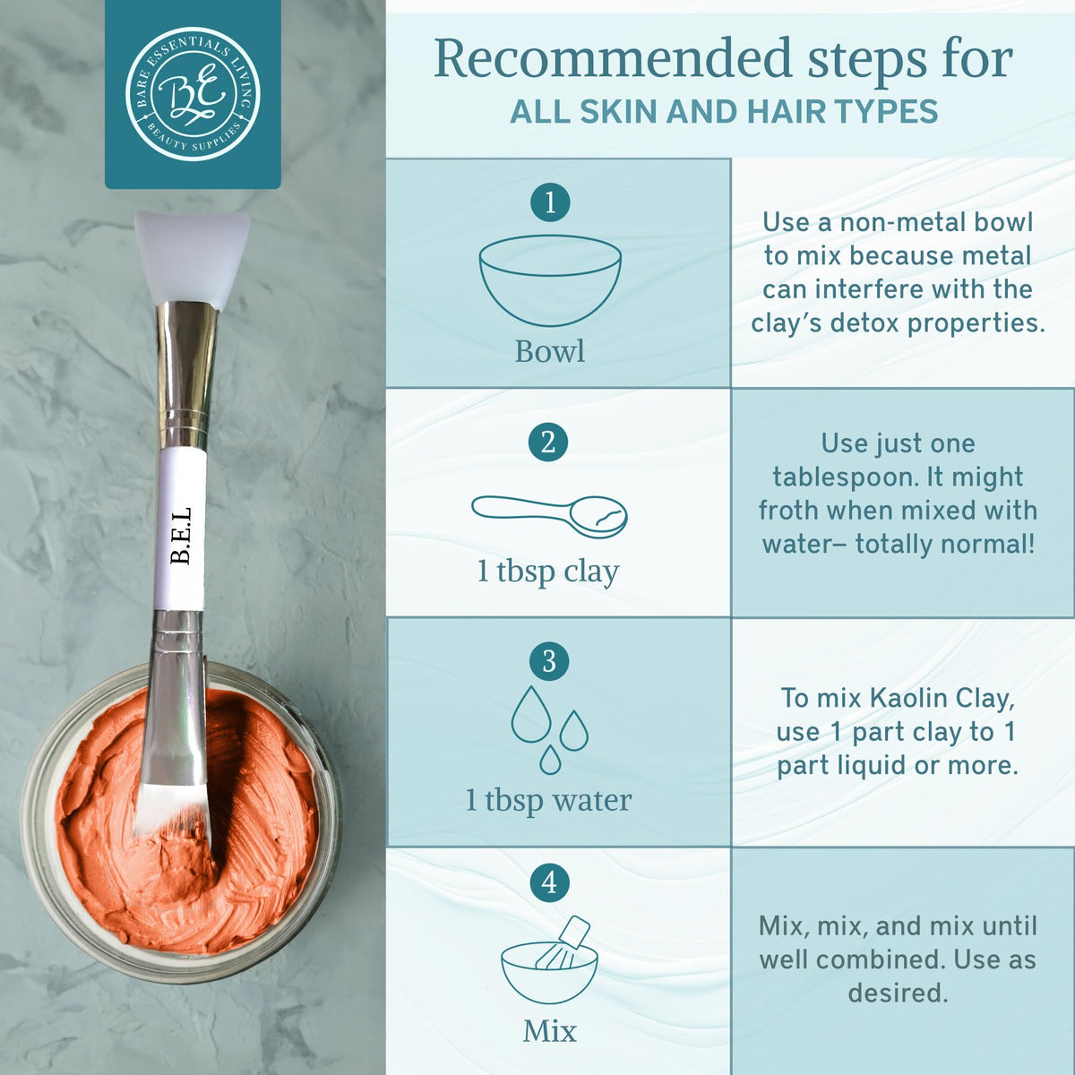 DIY deodorant base using Bare Essentials Living rose kaolin clay powder