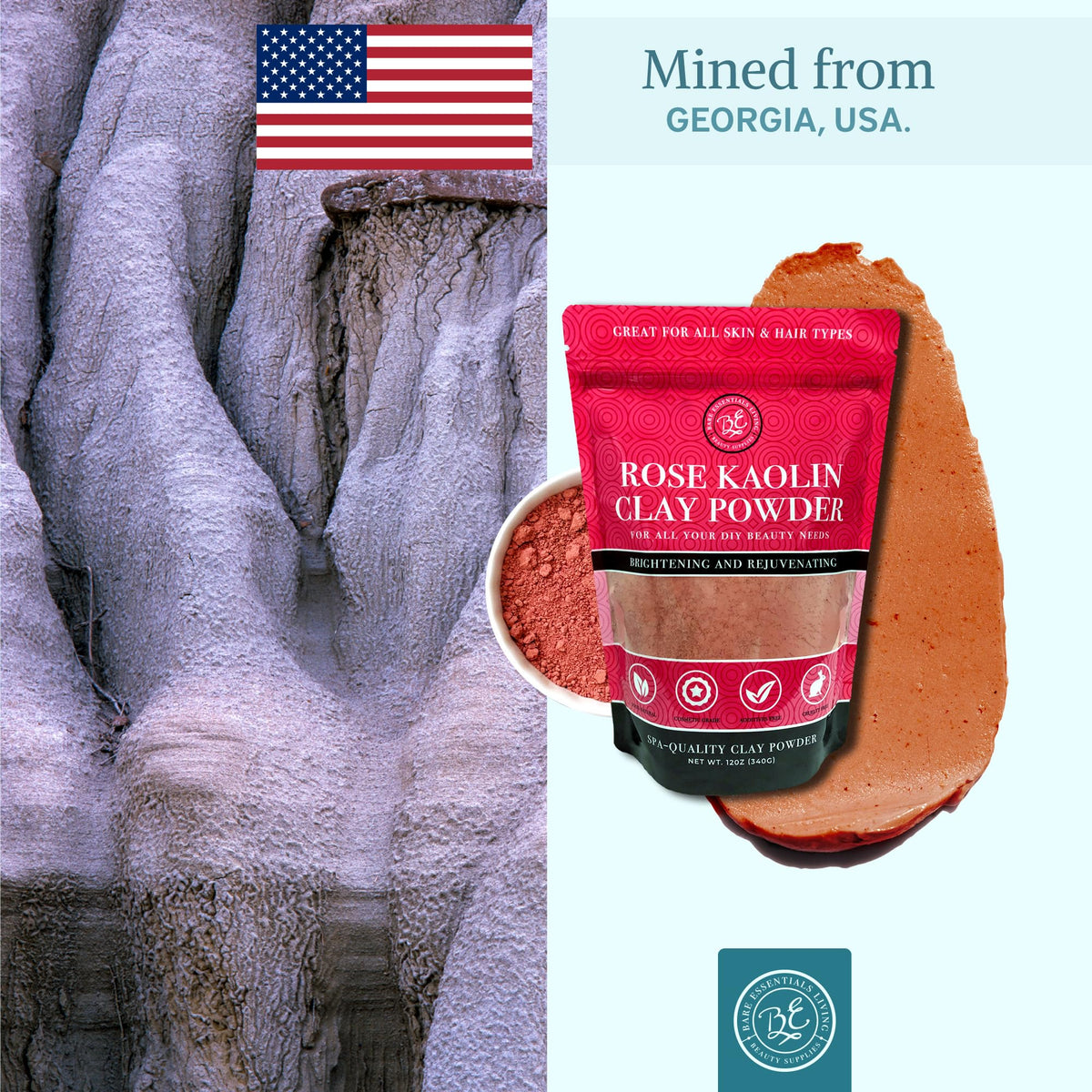 Soap making with Bare Essentials Living rose kaolin clay powder for delicate color