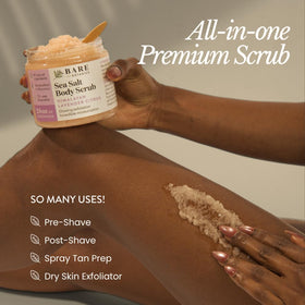 Bare Botanics Lemon Orange Scrub bottle pour captures refreshing citrus exfoliation.