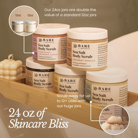 Bare Botanics Lemon Orange Scrub texture detail shows fine salt for gentle scrubbing.