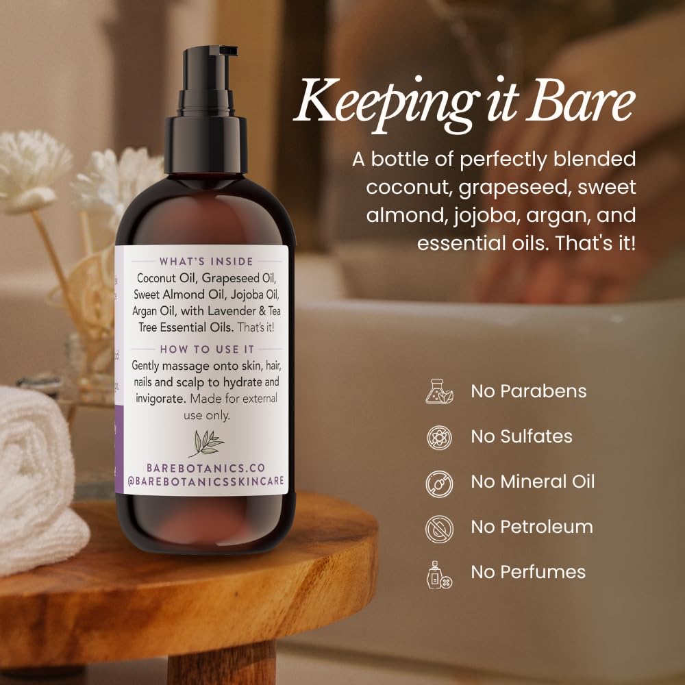 Bare Botanics plant-based body care emphasizes hydration for body, hair, and nails.