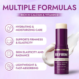 Barebutt Refirm Calcium Multi Balm Stick delivers hydration for dry, rough areas.