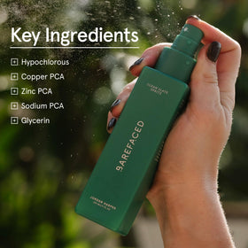 Barefaced Clean Slate Spritz packaging highlights the mineral-infused formula.